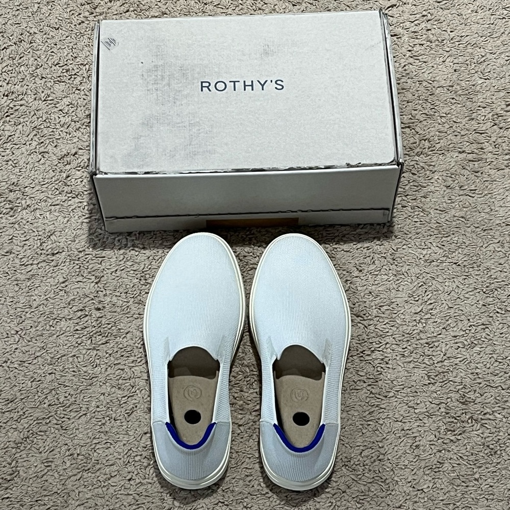 Brand New Women’s City Slip On White Sneakers from Rothy’s in Size 9.5